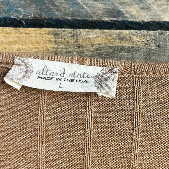 Altar’d State Tan Ribbed Cutout Back Dress Size Large - Picture 12 of 13